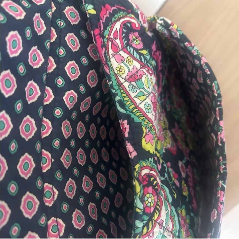 Vera Bradley Navy Pink Floral Paisley Shoulder Bag - Picture 4 of 5